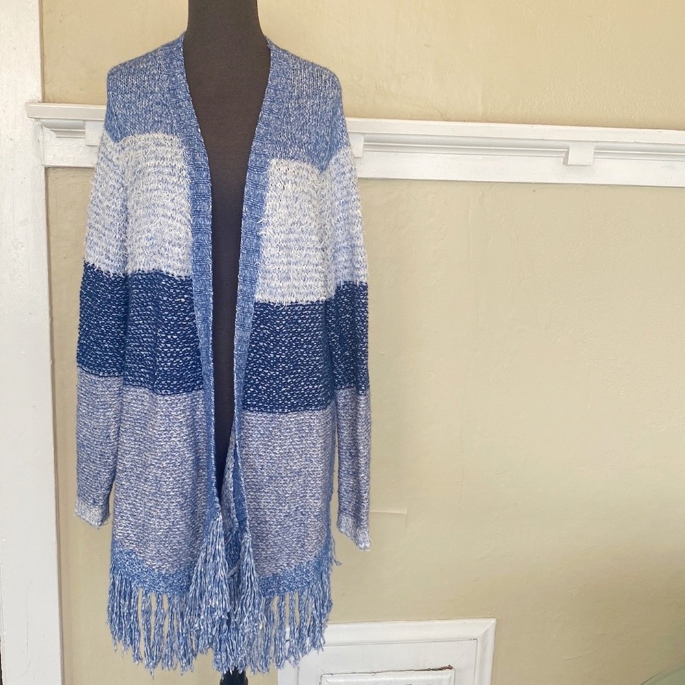 Lucky Brand Long Cardigan Knit Fringe